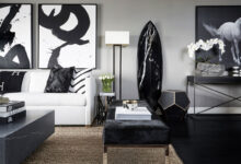 Photo of Черно-белый дизайн гостиной