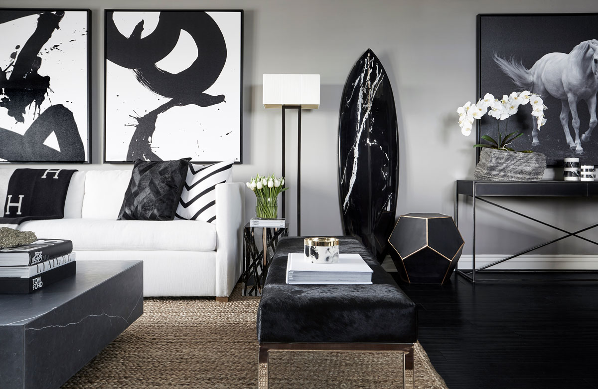 Фото 42 — Черно-белый дизайн гостиной