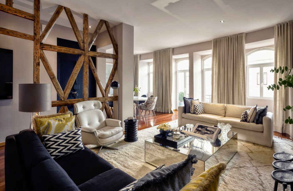 Фото 31 — Эклектика в интерьере гостиной